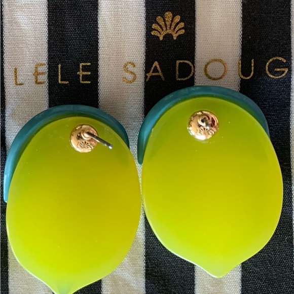 Lele Sadoughi lemon lucite earrings new with dust bag - Picture 5 of 7